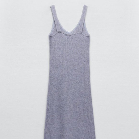 Zara Limited Edition Wool Alpaca Beaded Strappy Dress - Picture 4 of 5